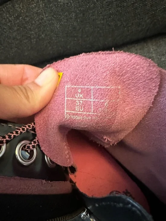 Dr. Martens Women's Metallic Burgundy Black Platform Combat Boots - Picture 5 of 6